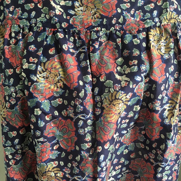 Madewell Floral Print Blouse - Navy and Pink - Picture 5 of 6